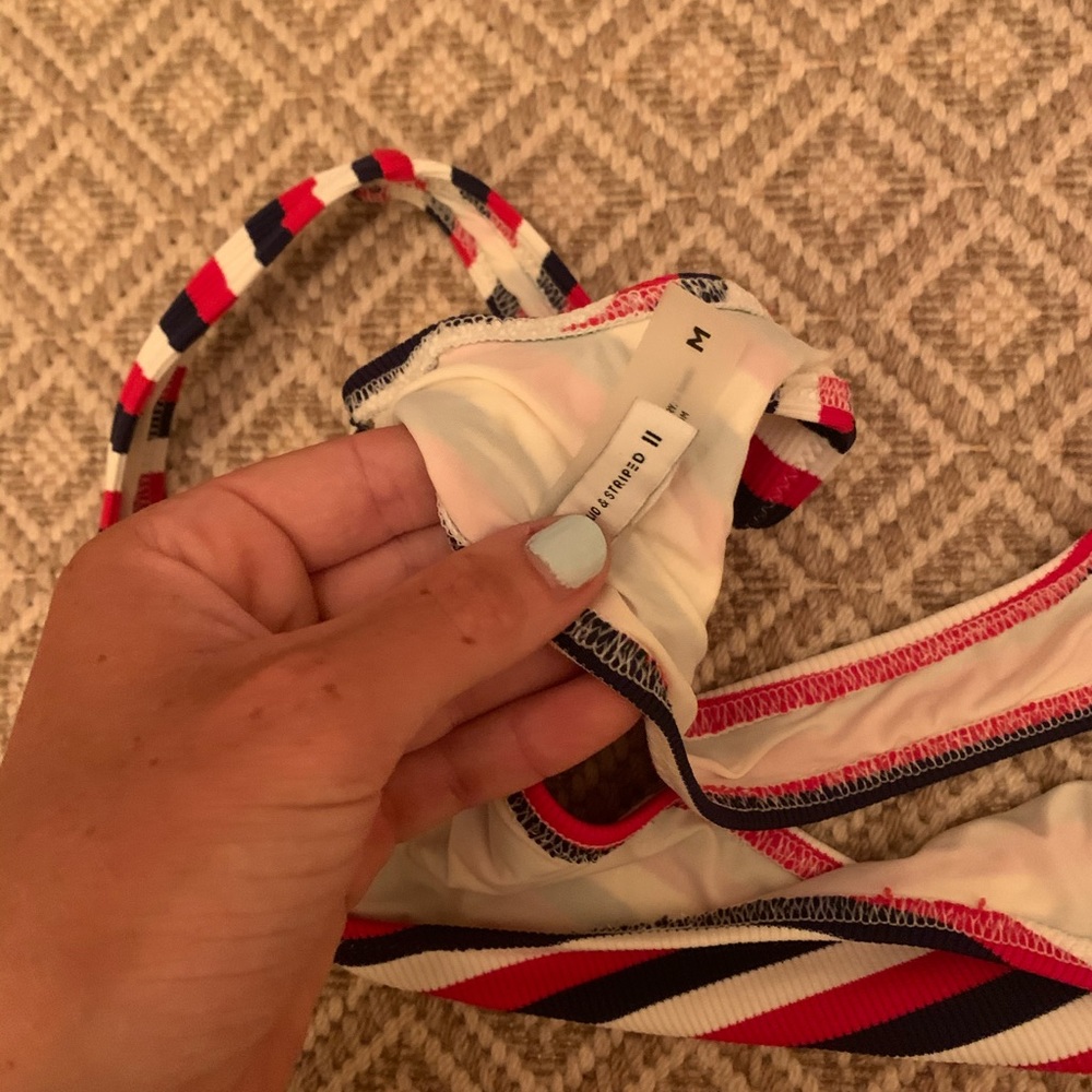 Solid And Stripes Bikini Top - image 2